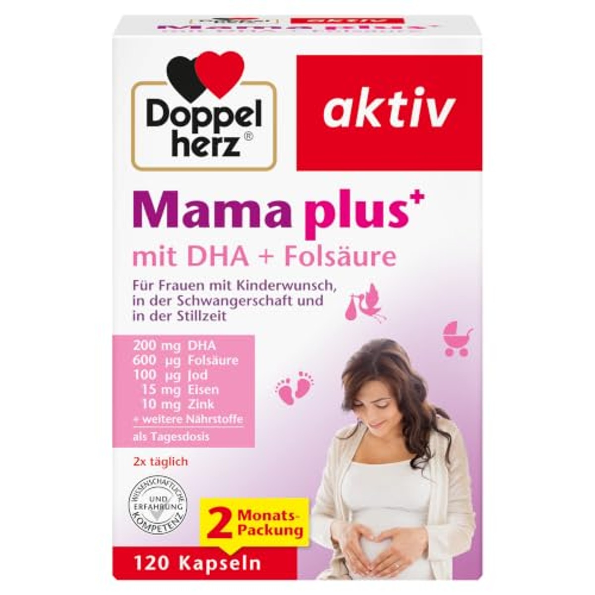 Doppelherz Mama Plus met DHA + Foliumzuur 120 Capsules - 3-pack