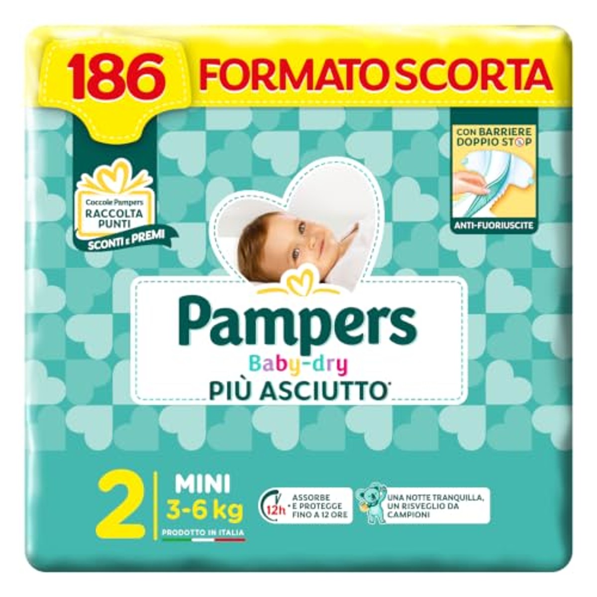 Pampers Baby Dry Mini 186 luiers maat 2 (3-6 kg) – Pampers
