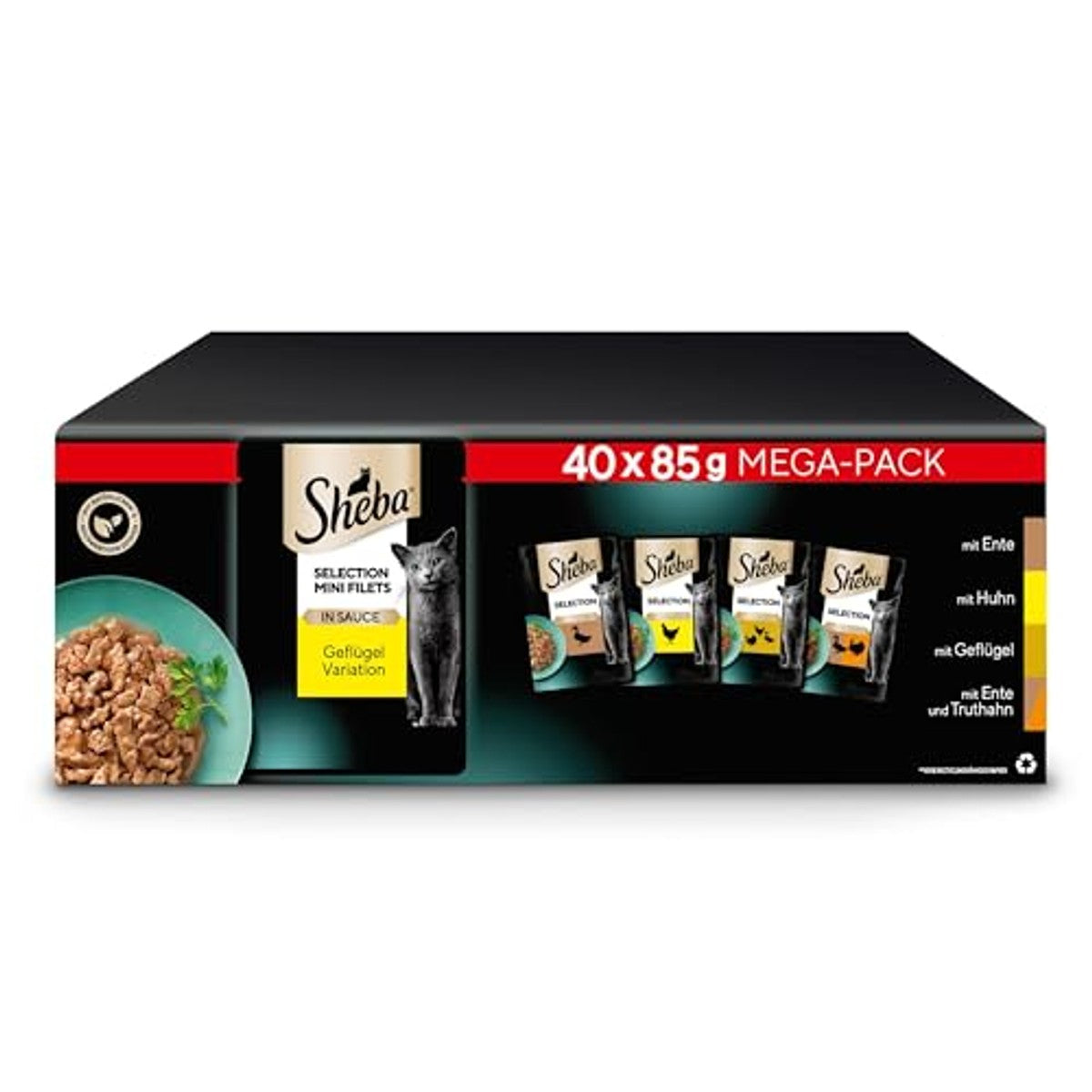 Sheba Selection natvoer kattenvoer gevogelte variatie 40 x 85 g - 3-pack