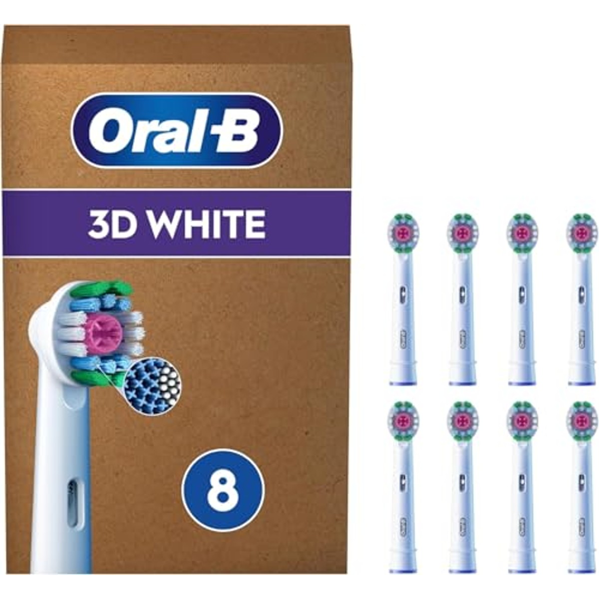 Oral-B Pro 3D White vervangende borstelkoppen - 8 stuks – Oral-B
