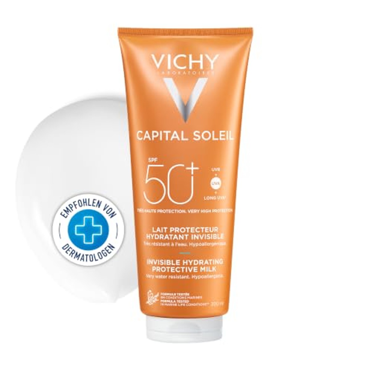 Vichy Capital Soleil Zonnebrandmelk SPF 50+, Volwassenen en Kinderen 300 ml - 3-pack
