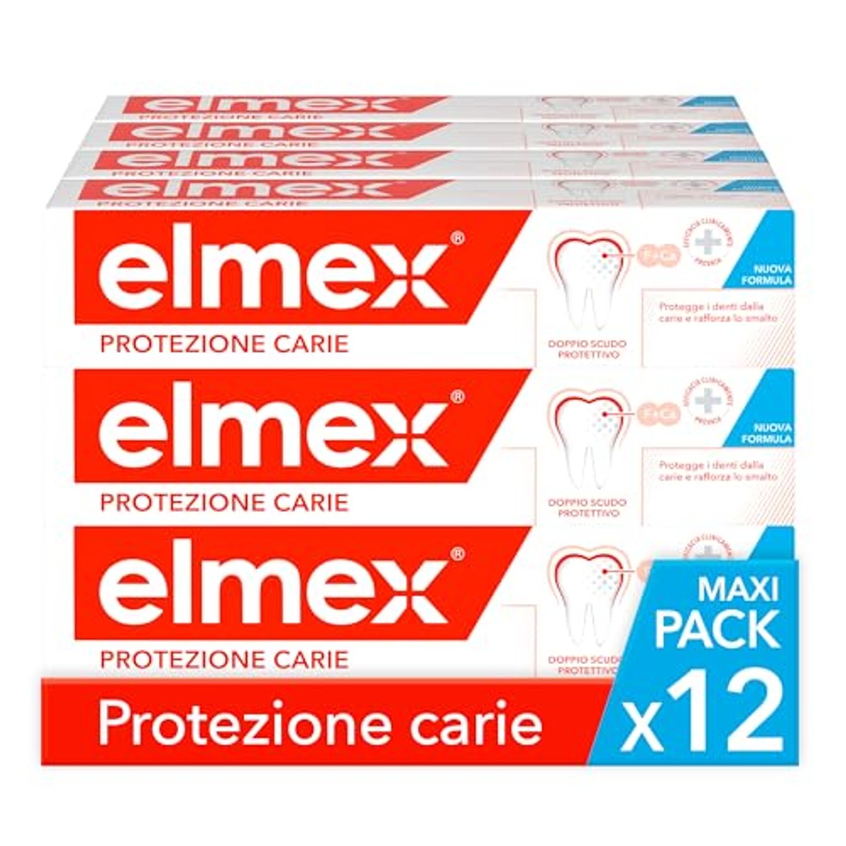 ELMEX Tandpasta Bescherming Cariës x 12 3 x 75 ml - Voordeelverpakking