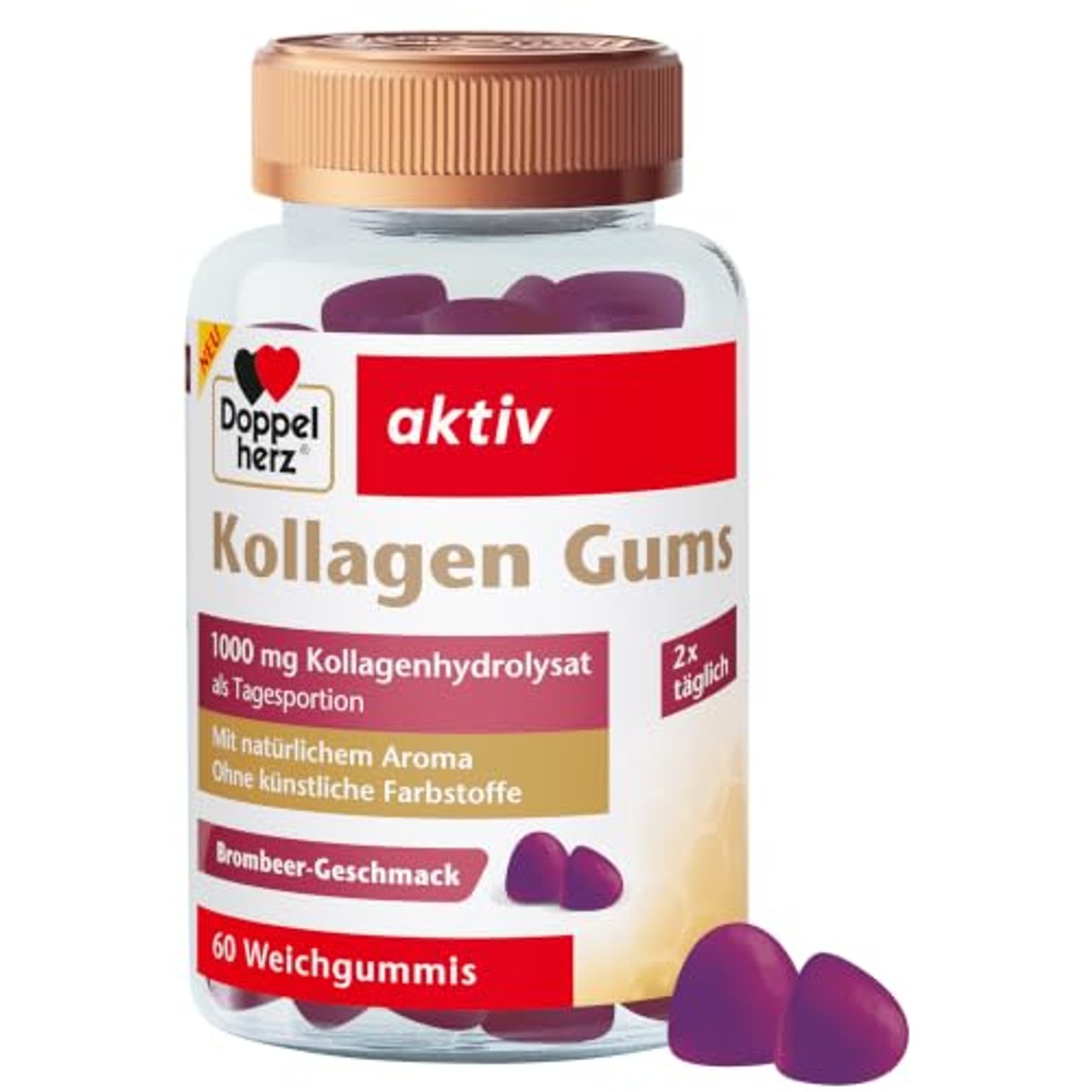Doppelherz Collageen Gom met Braamsmaak 60 Gummies - 3-pack