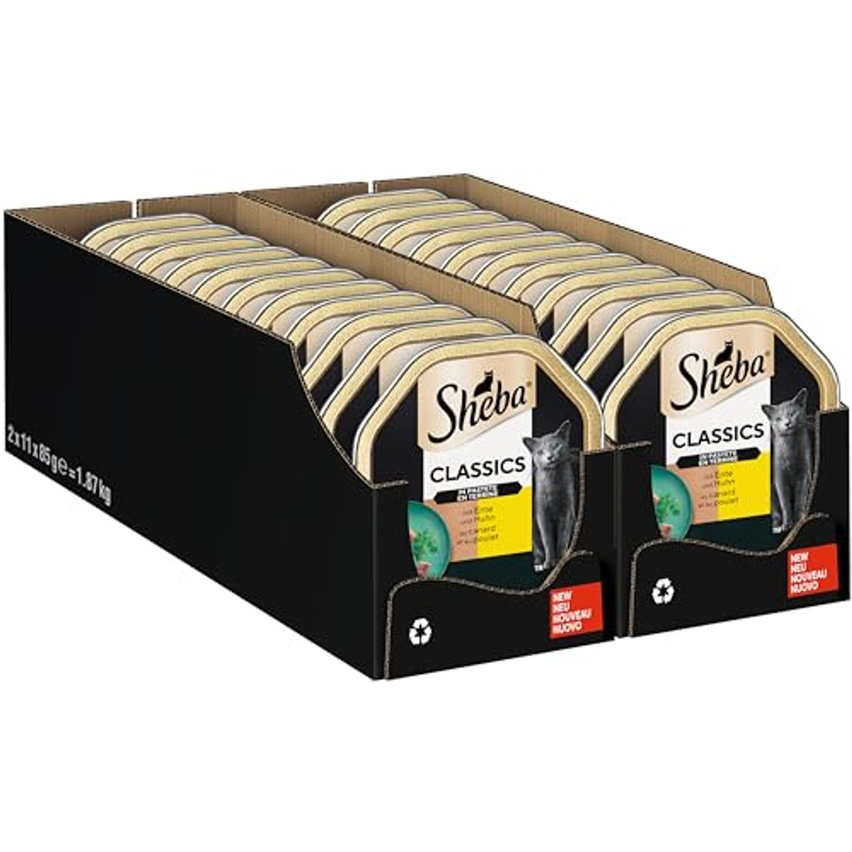 Sheba Classics Kattenvoer, paté met fijne stukjes, voor elke dag – Sheba