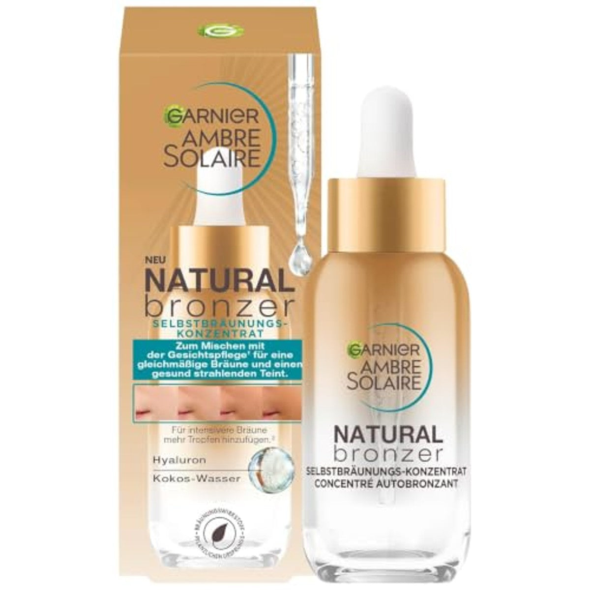 Garnier Ambre Solaire Natural Bronzer Zelfbruiningsconcentraat 6 x 30 ml - Voordeelverpakking