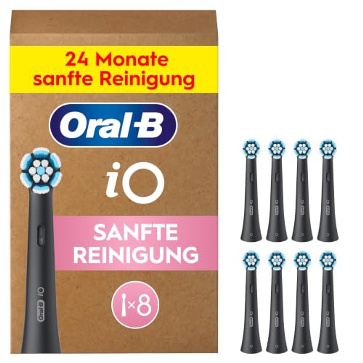 Oral-B iO opzetborstels Zachte Reiniging zwart 3 x 8 stuks - Voordeelverpakking