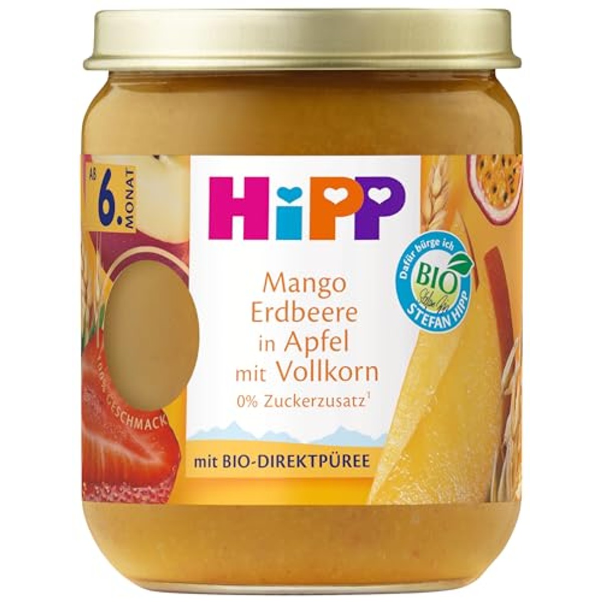 HiPP vruchten en granen mango aardbeien 6 x 160 g – HiPP
