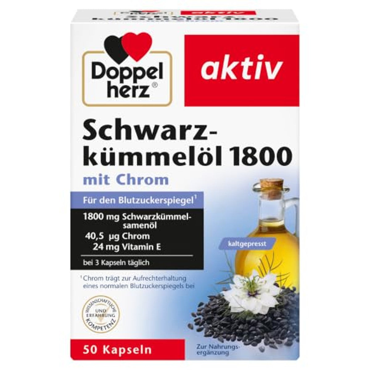 Doppelherz Zwarte Komijnolie 1800 met Chroom 50 Capsules - 6-pack