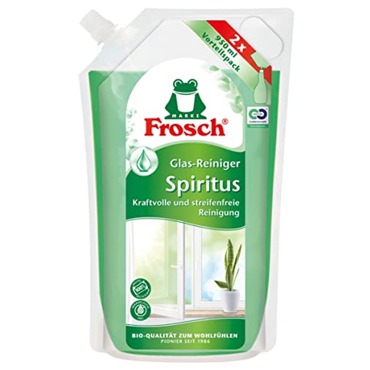 Frosch Spiritus Glasreiniger Navulzak 6 x 950 ml - Voordeelverpakking – foto 2