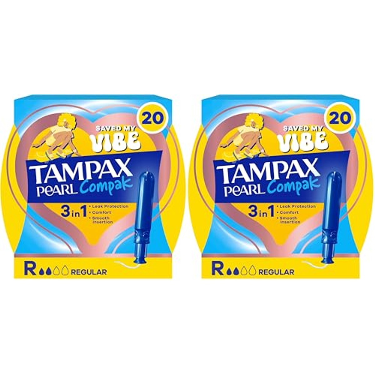 Tampax Compak Pearl Regular tampons met applicator 2 x 16 stuks – Tampax