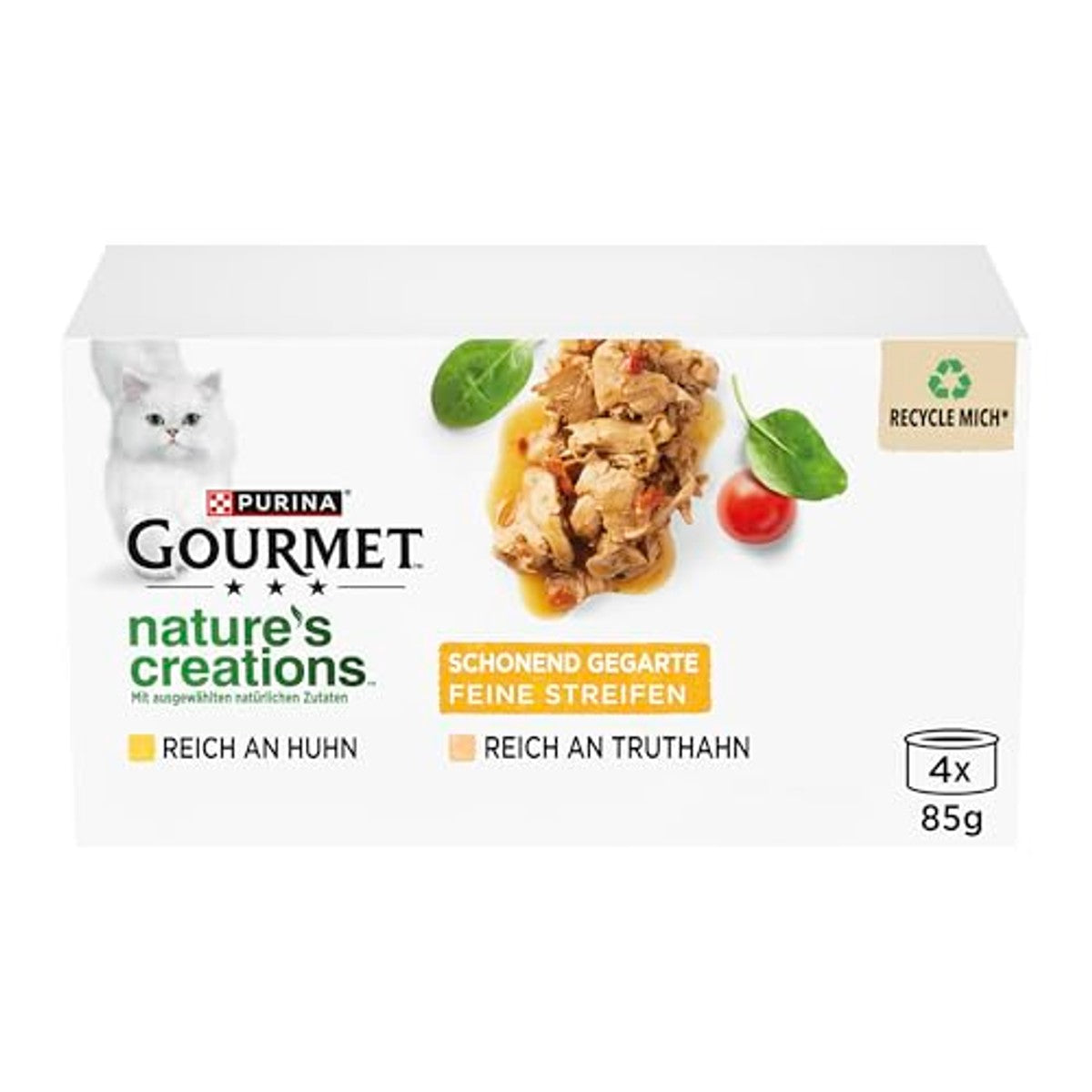 Gourmet Nature's Creations natvoer kattenvoer kip en kalkoen 48 x 85 g - 3-pack