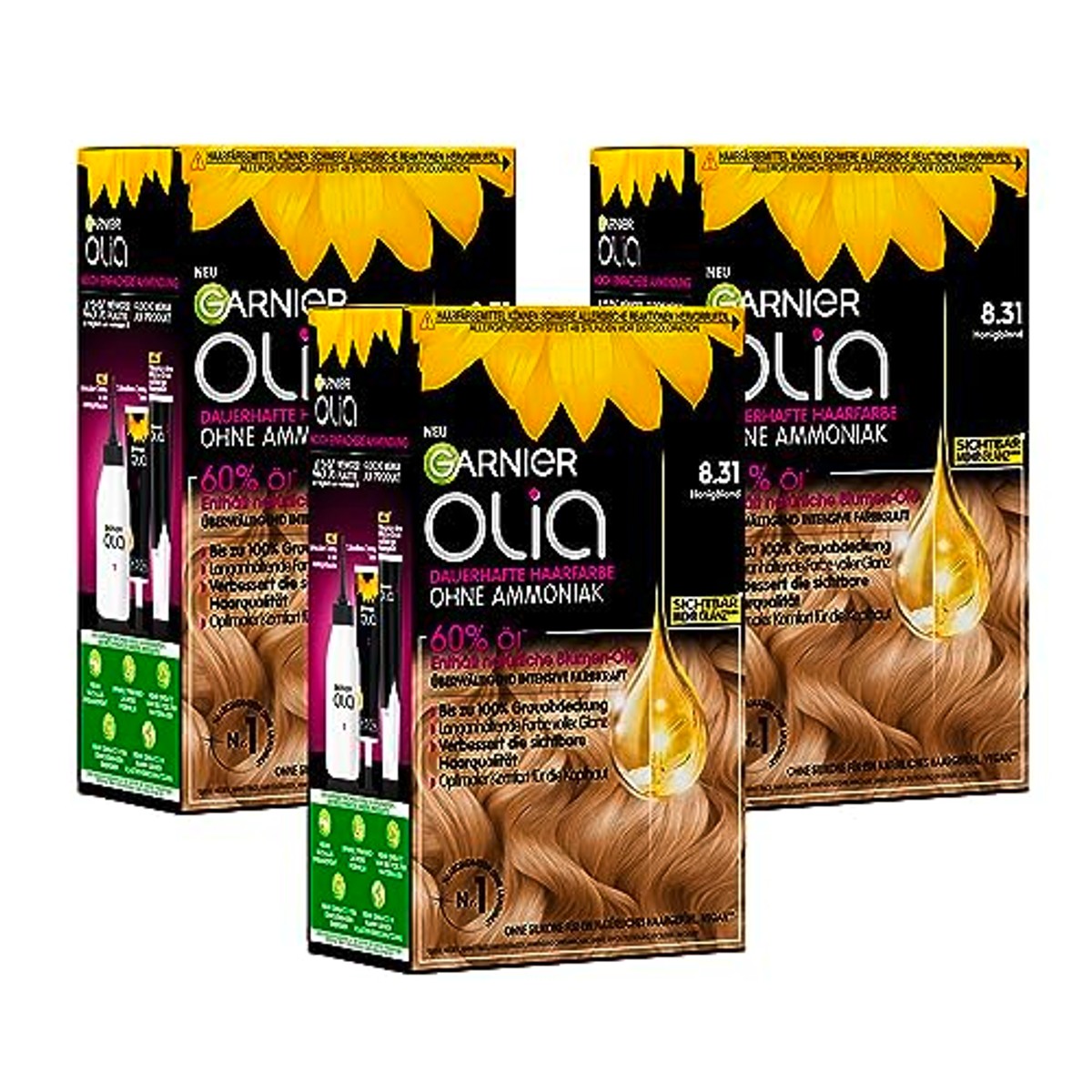 Garnier Olia 8.31 Honingblond 3-pack – Garnier