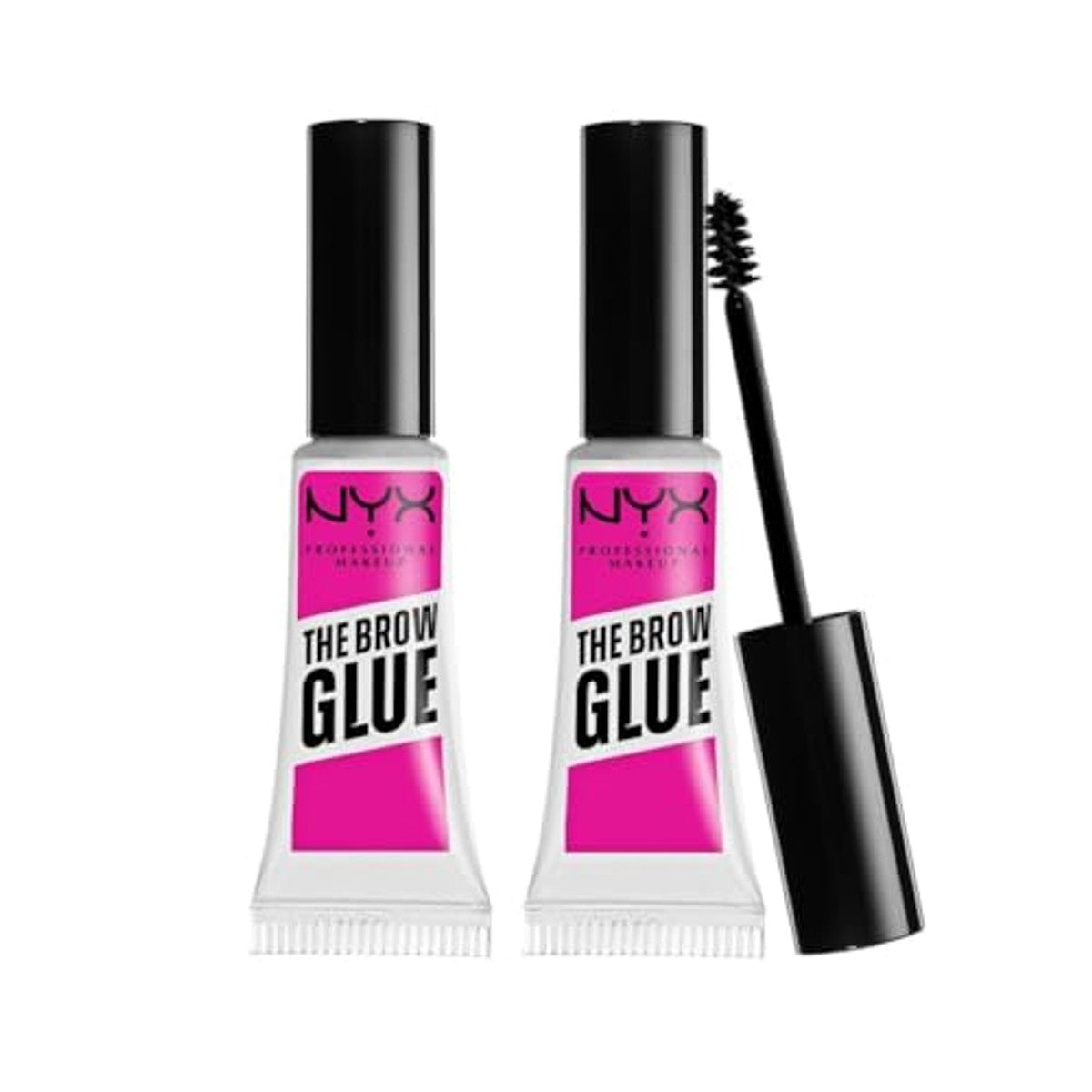 NYX Professional Makeup Brow Glue, Instant Brow Styler, voor wenkbrauwen zoals gelamineerd, dubbelpak, transparant | Extremer Halt, natürliches Finish ohne Härte, Präzisions-Applikator, für den täglichen Gebrauch, vegane Formel, The Brow – NYX PROFESSIONAL MAKEUP