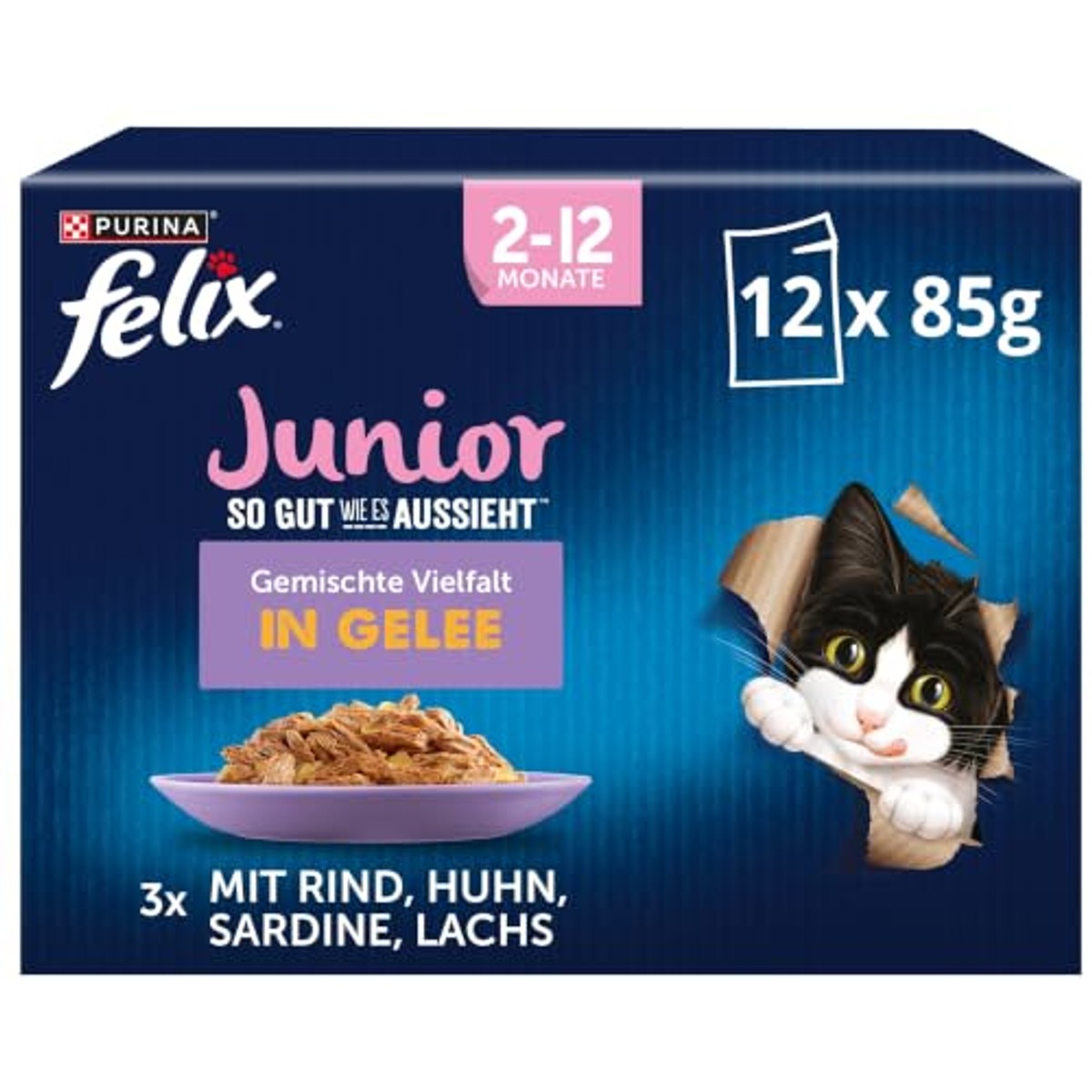 Felix Zo Goed Als Het Eruitziet Junior natvoer kattenvoer 72 x 85 g – foto 2