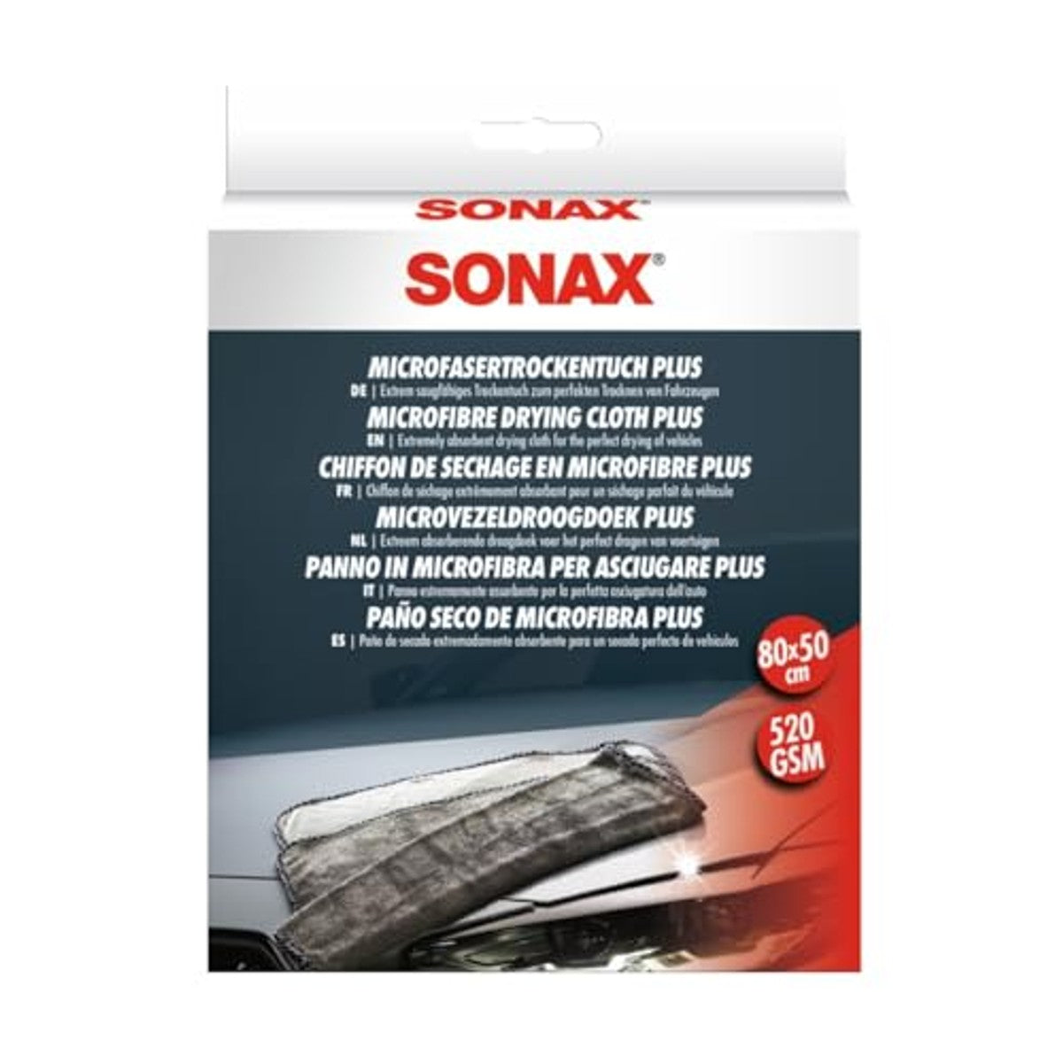 SONAX Microvezeldroogdoek Plus 3 x 1 stuk - Voordeelverpakking