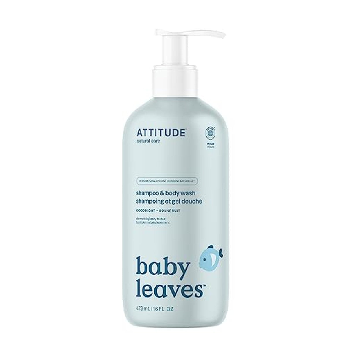 Attitude Baby Leaves 2-in-1 Shampoo en Douchegel Amandelmelk 40 ml - 3-pack