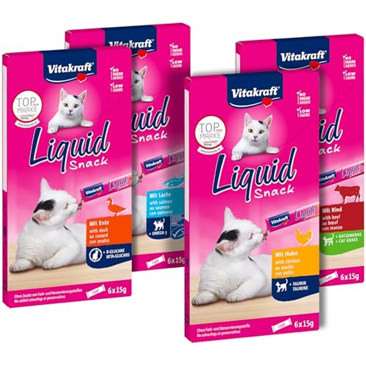 Vitakraft vloeibare kattensnack bundel 4 smaken - 3-pack