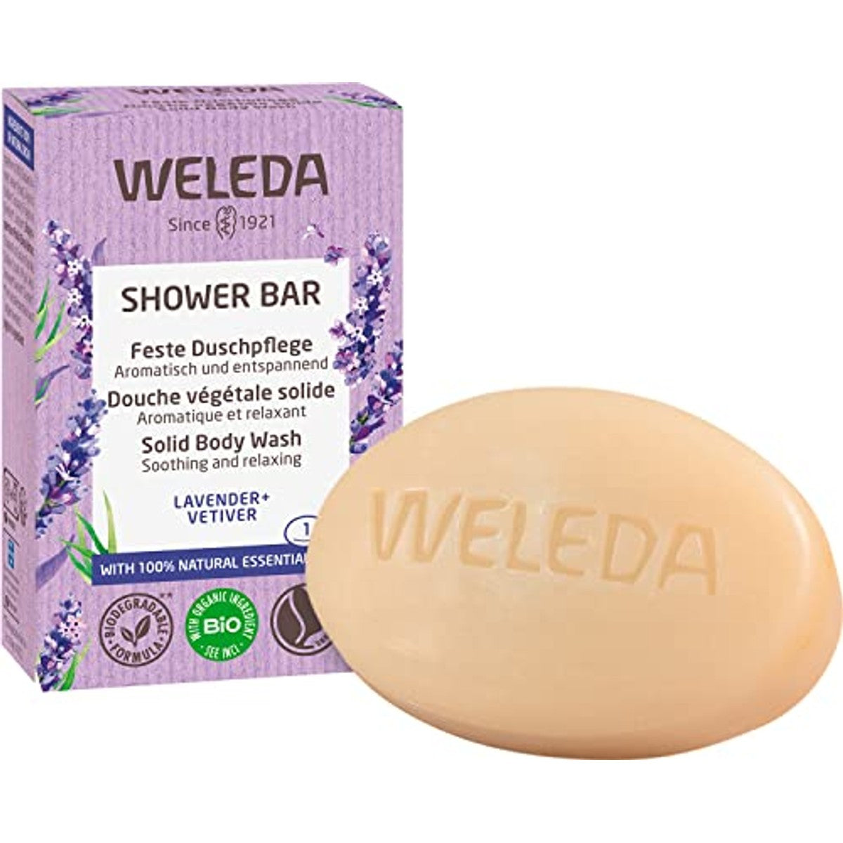 Weleda Bio Shower Bar Lavendel & Vetiver 75 g - 6-pack