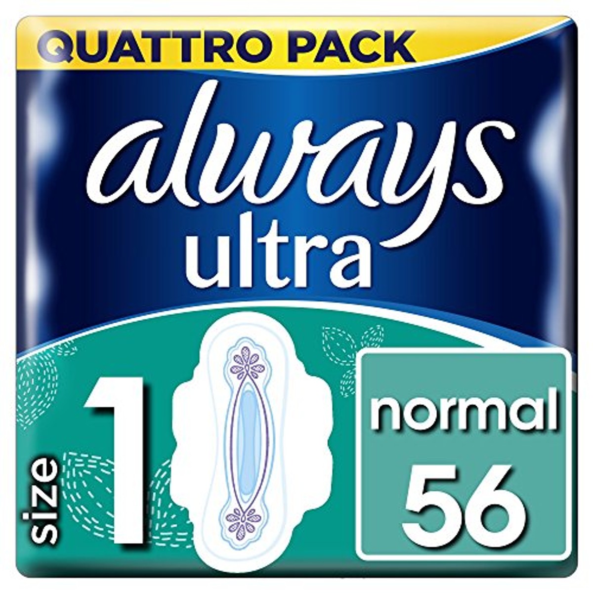 Always Ultra Normaal maat 1 maandverband met vleugels, 56 stuks – Always