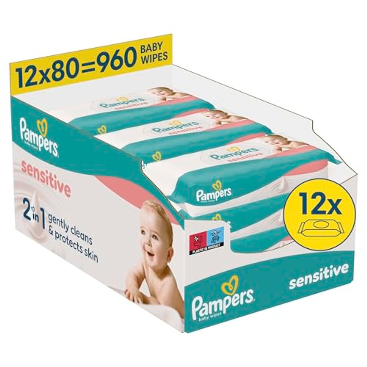 Pampers Sensitive babydoekjes 6 x 960 stuks - Voordeelverpakking