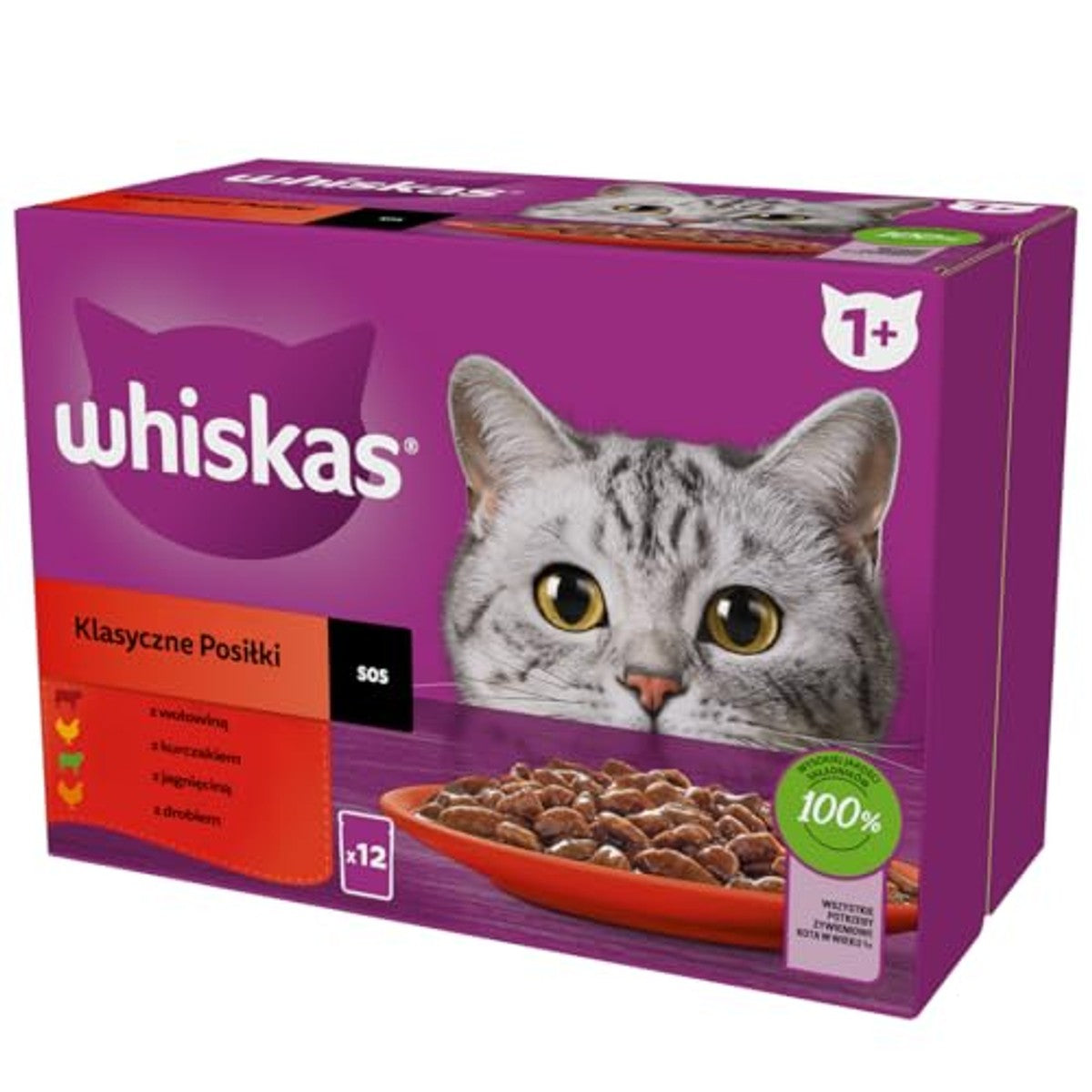 Whiskas Klassieke Maaltijden natvoer kattenvoer 4 soorten 48 x 85 g - 3-pack