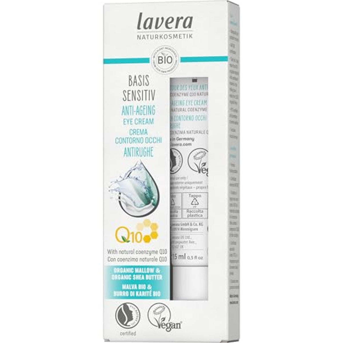 lavera Oogcrème Q10 Malve Sheaboter 6 x 15 ml - Voordeelverpakking