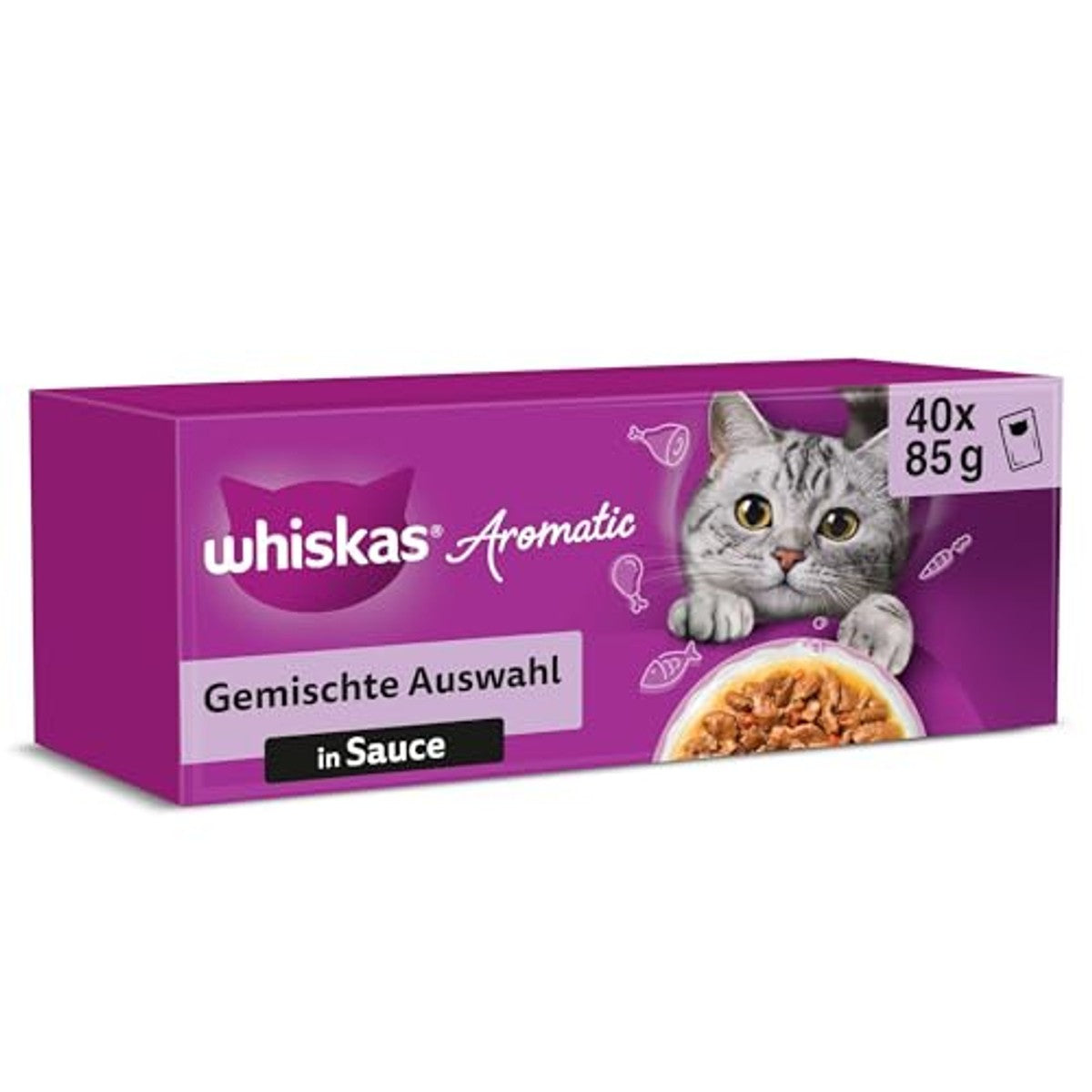 Whiskas Aromatic natvoer kattenvoer viskeuze 40 x 85 g - 3-pack