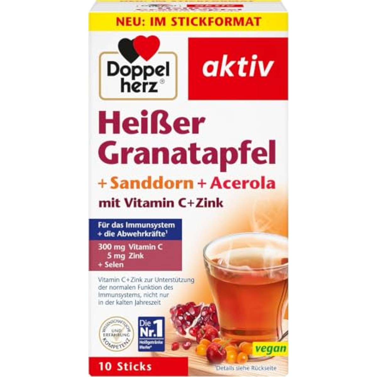 Doppelherz Hete Granaatappel + Duindoorn + Acerola 10 sticks - 3-pack