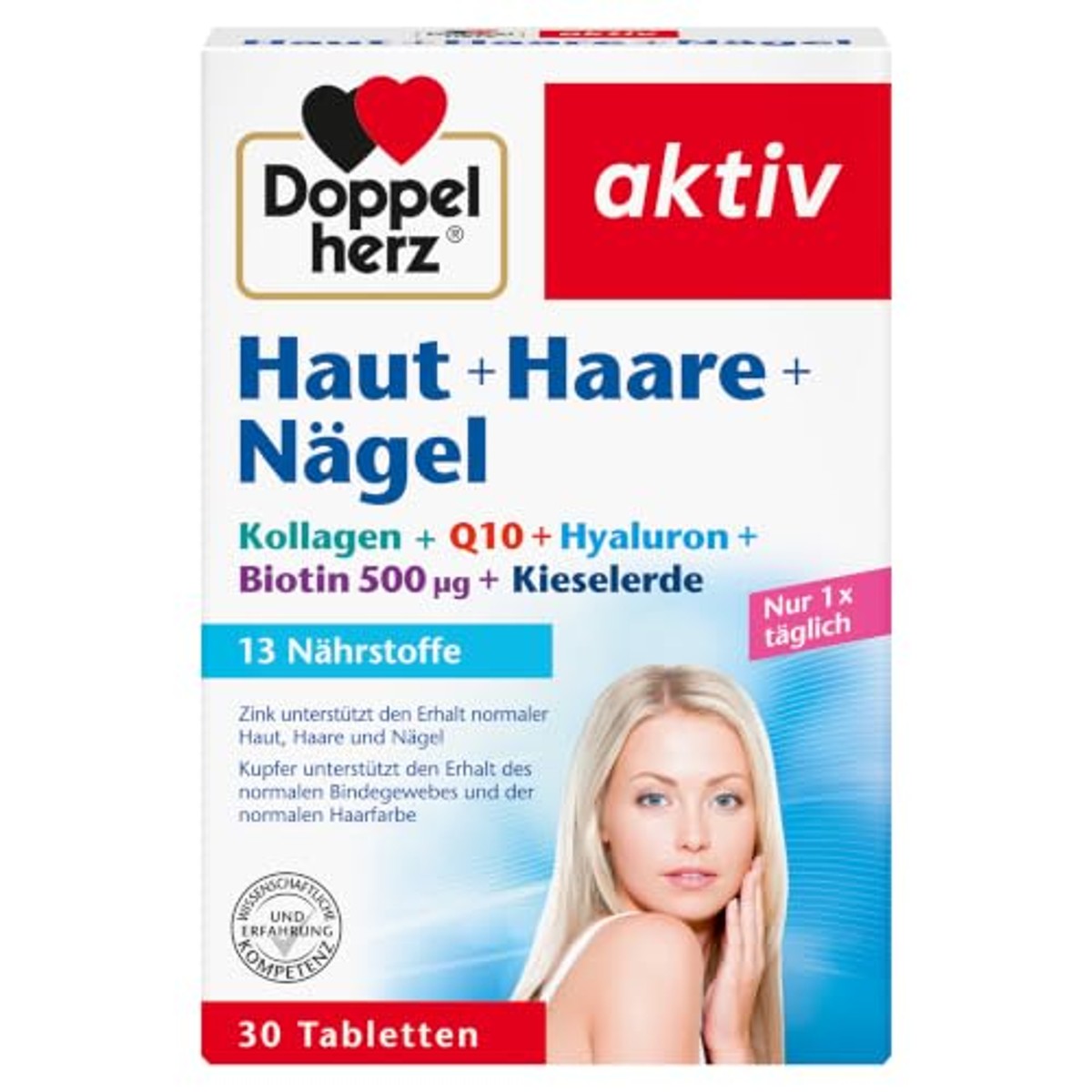 Doppelherz Huid + Haar + Nagels Voedingssupplement 30 Tabletten - 6-pack