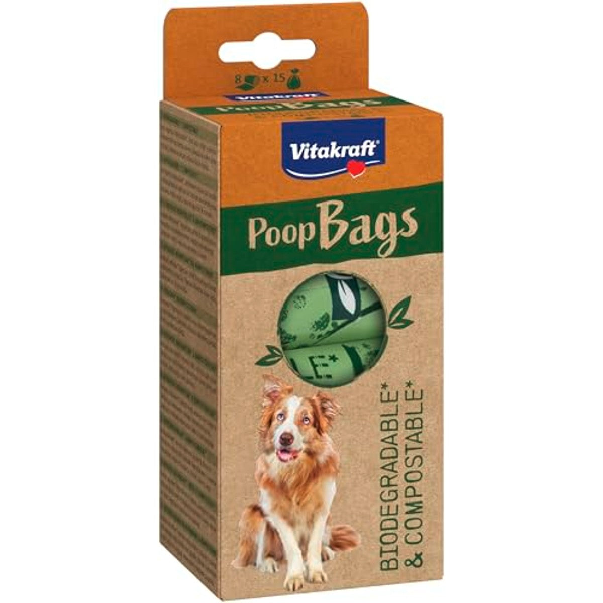Vitakraft Poop Bags hondenpoepzakken biologisch afbreekbaar 8 x 15 zakjes - 3-pack