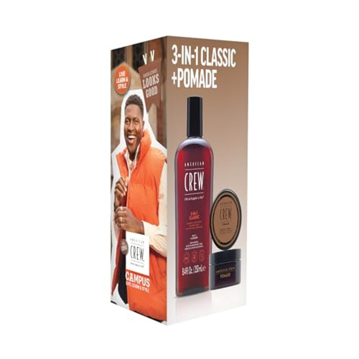 American Crew Duo Set 3-in-1 Classic Shampoo, Conditioner & Body Wash 250 ml + Pomade 50 g - 6-pack