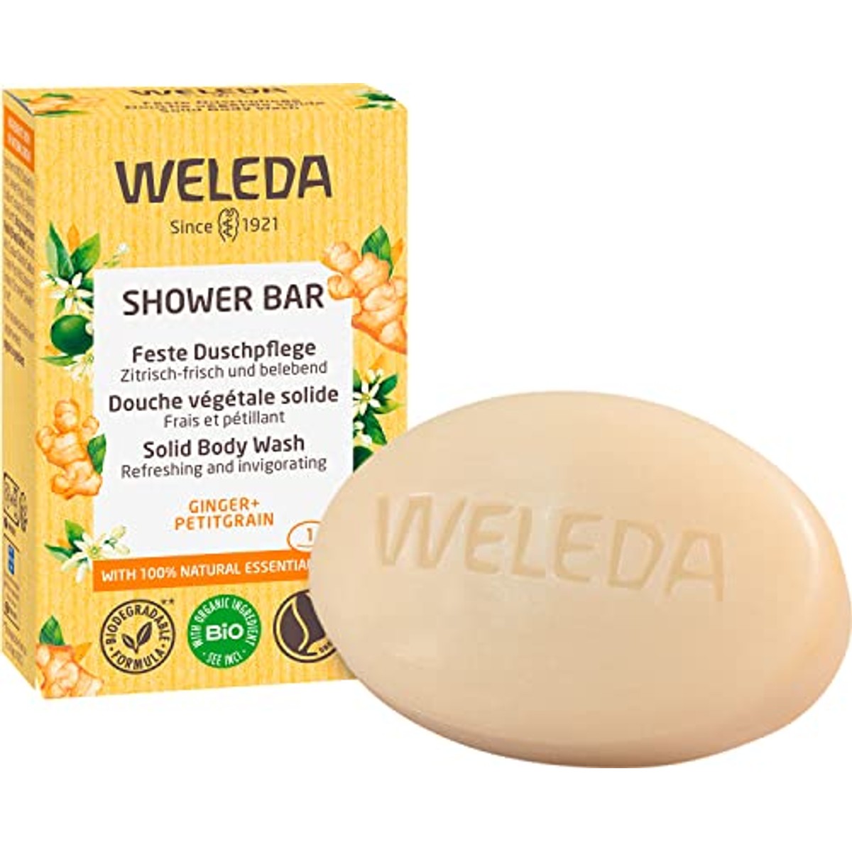 Weleda Bio Vaste Douchegel Gember & Petitgrain 75 g - 6-pack