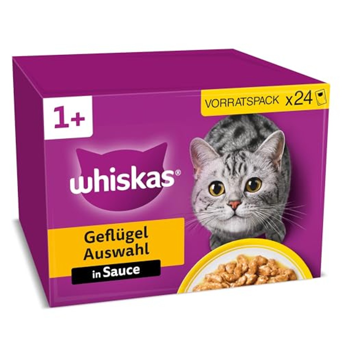 Whiskas natvoer kattenvoer gevogelte selectie 2 x 24 x 85 g - 3-pack