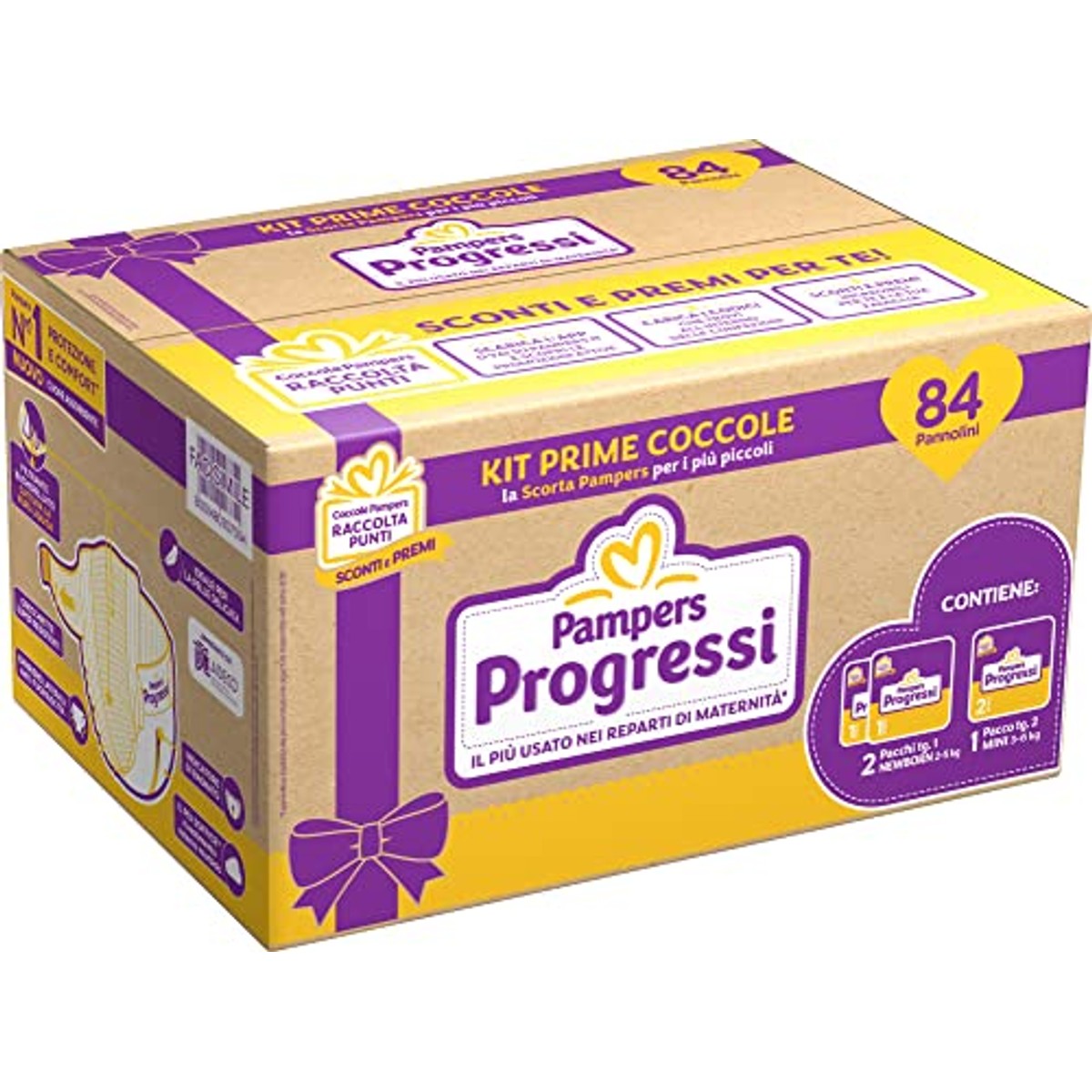 Pampers Vooruitgang eerste dagen 84 luiers maat 1 en 2 – Pampers