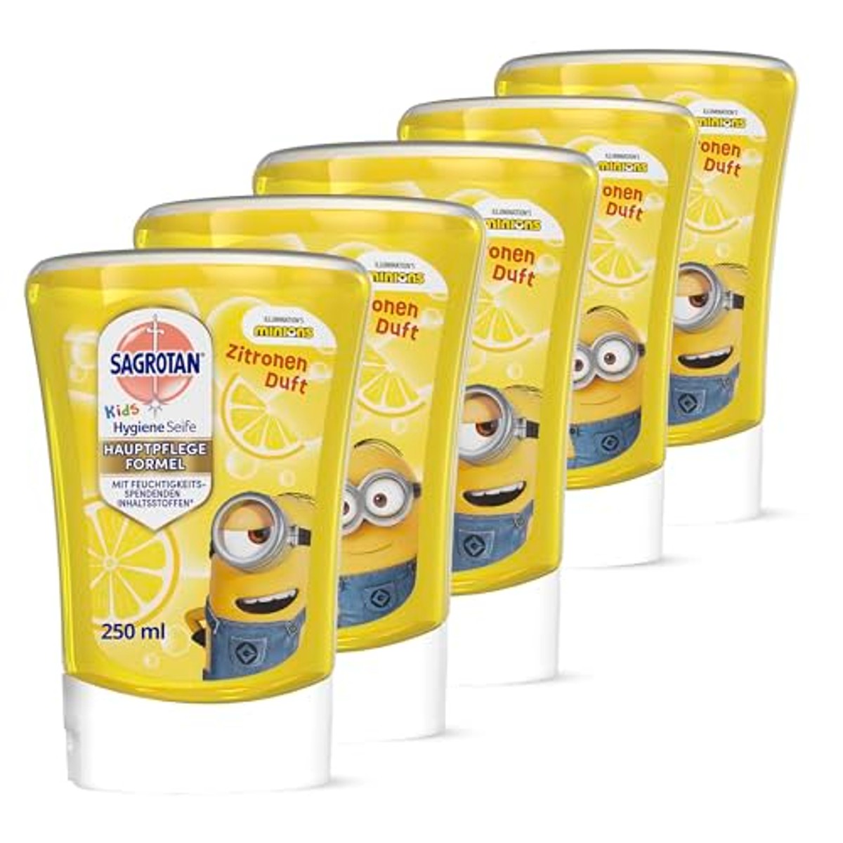 Sagrotan Kids No-Touch navulzeep citroen Minions 5 x 250 ml - 6-pack – foto 2