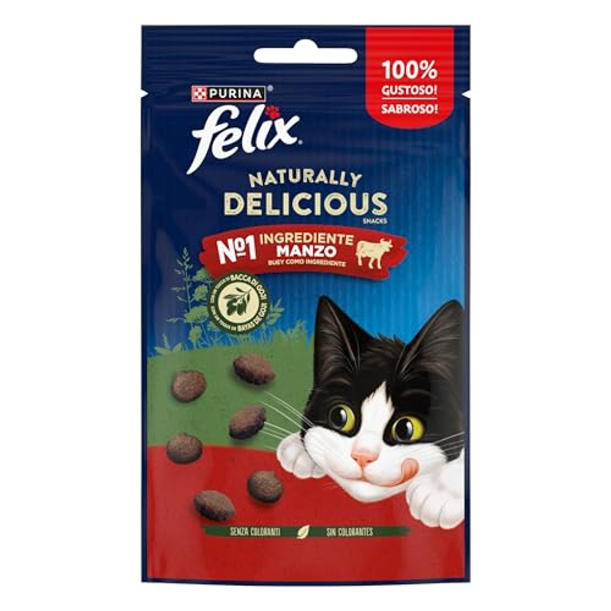 Felix Naturally Delicious kattensnack rund & gojibessen 8 x 50 g – foto 2