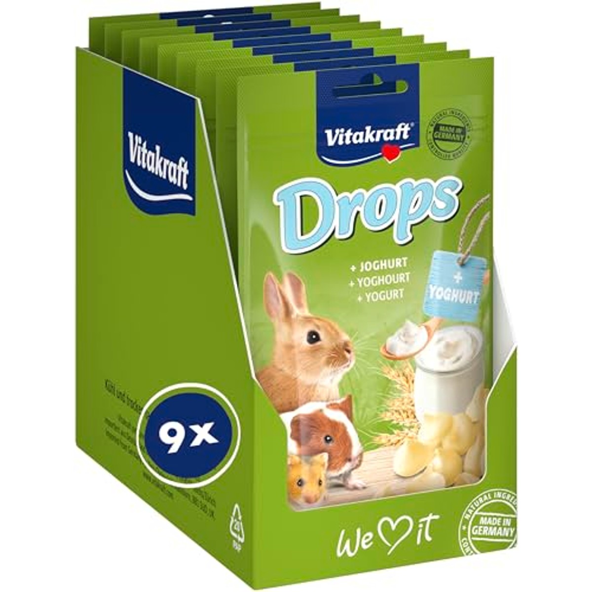 Vitakraft Drops knaagdiersnack yoghurt 9 x 75 g - 3-pack