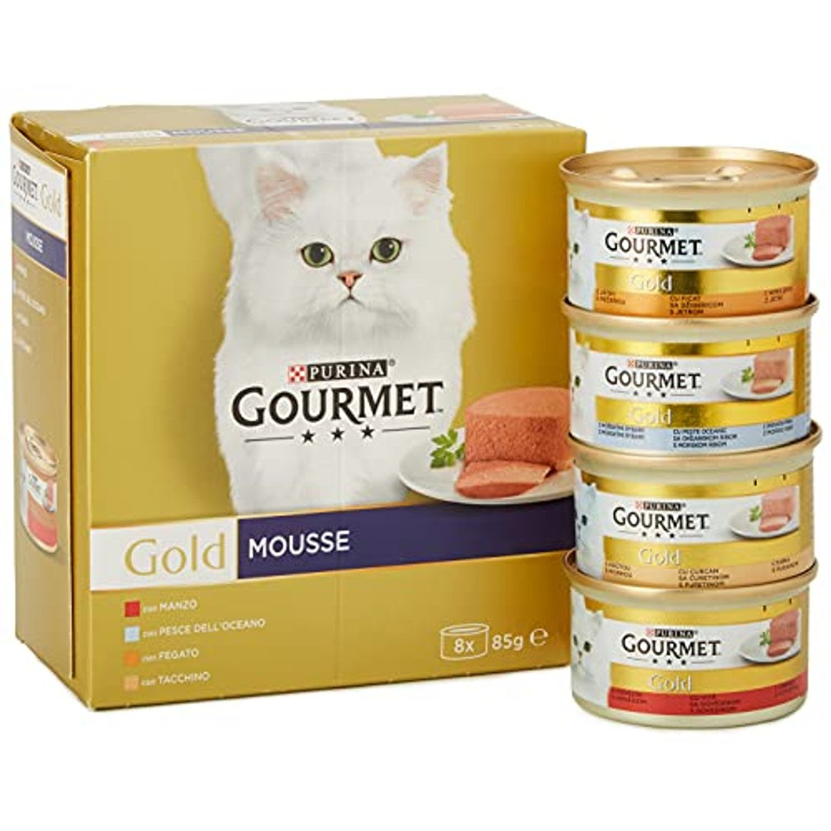 Gourmet Purina Gold natvoer kattenvoer div. smaken 12 x 8 x 85 g - 3-pack