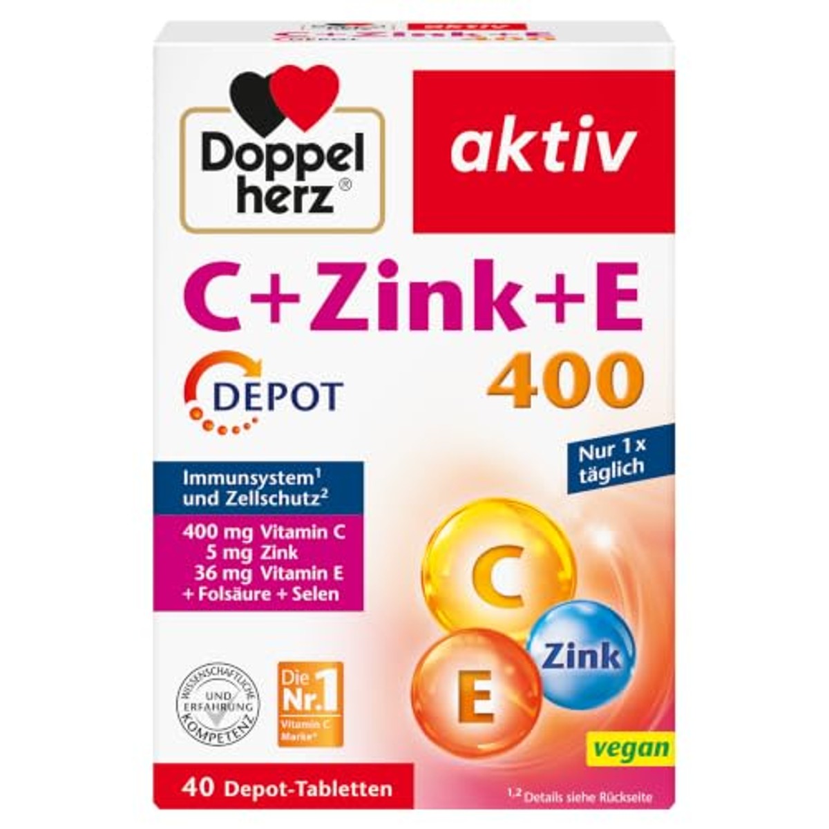 Doppelherz C + Zink + E 400 Depot 40 Tabletten - 3-pack