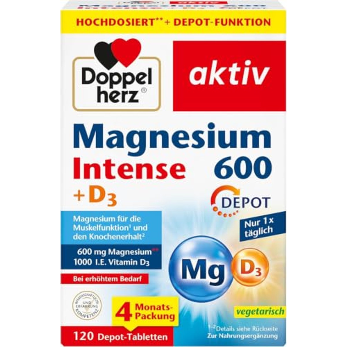 Doppelherz Magnesium 600 Intense Depot 120 Tabletten - 6-pack