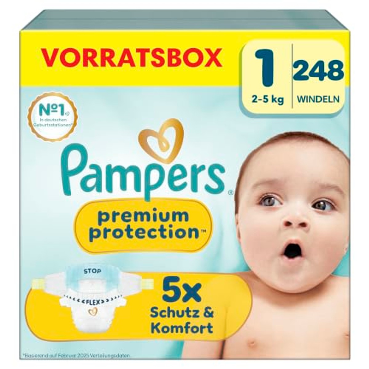 Pampers Premium Protection maat 1, 248 luiers, 2 kg - 5 kg – Pampers