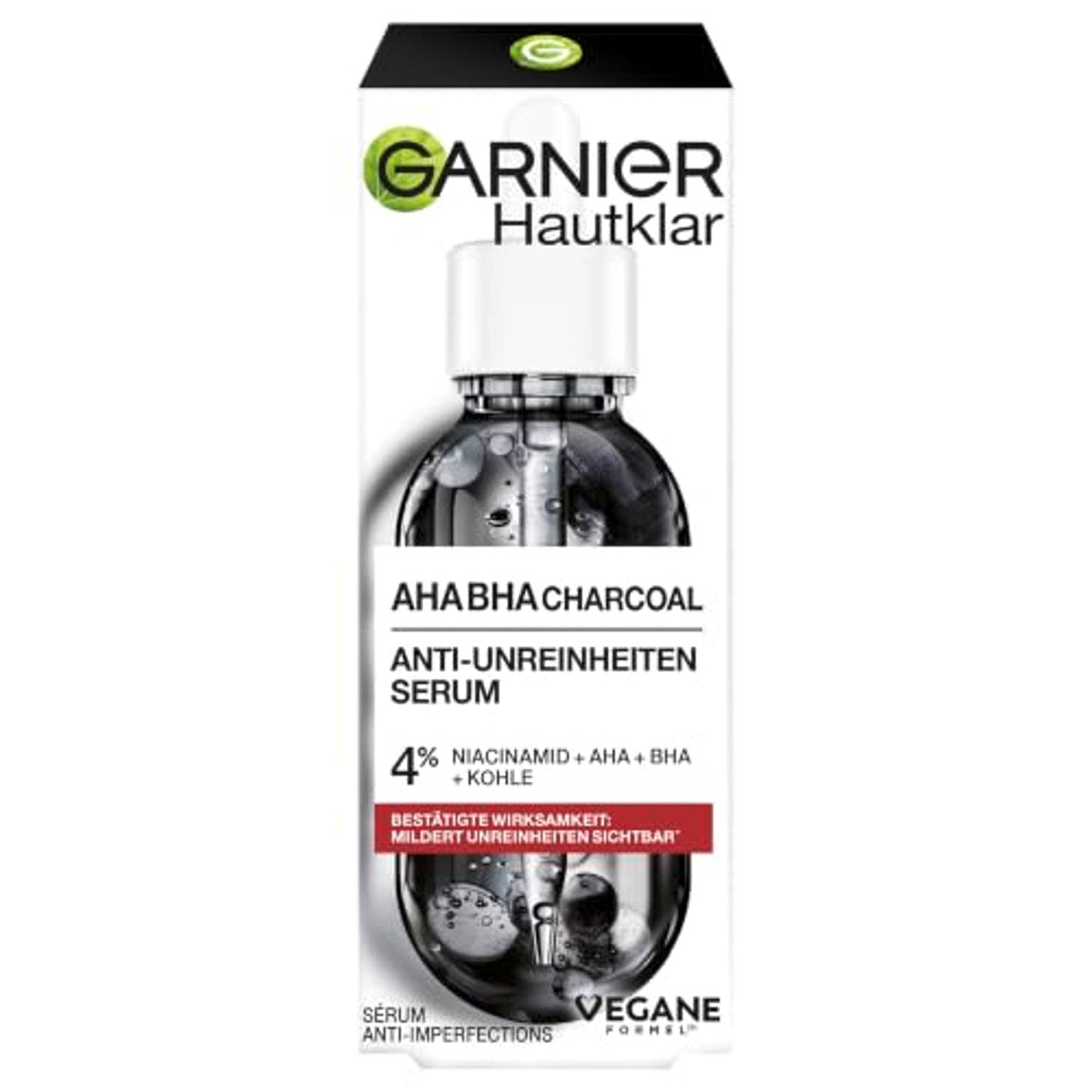 Garnier AHA + BHA Charcoal Serum met niacinamide 6 x 30 ml - Voordeelverpakking