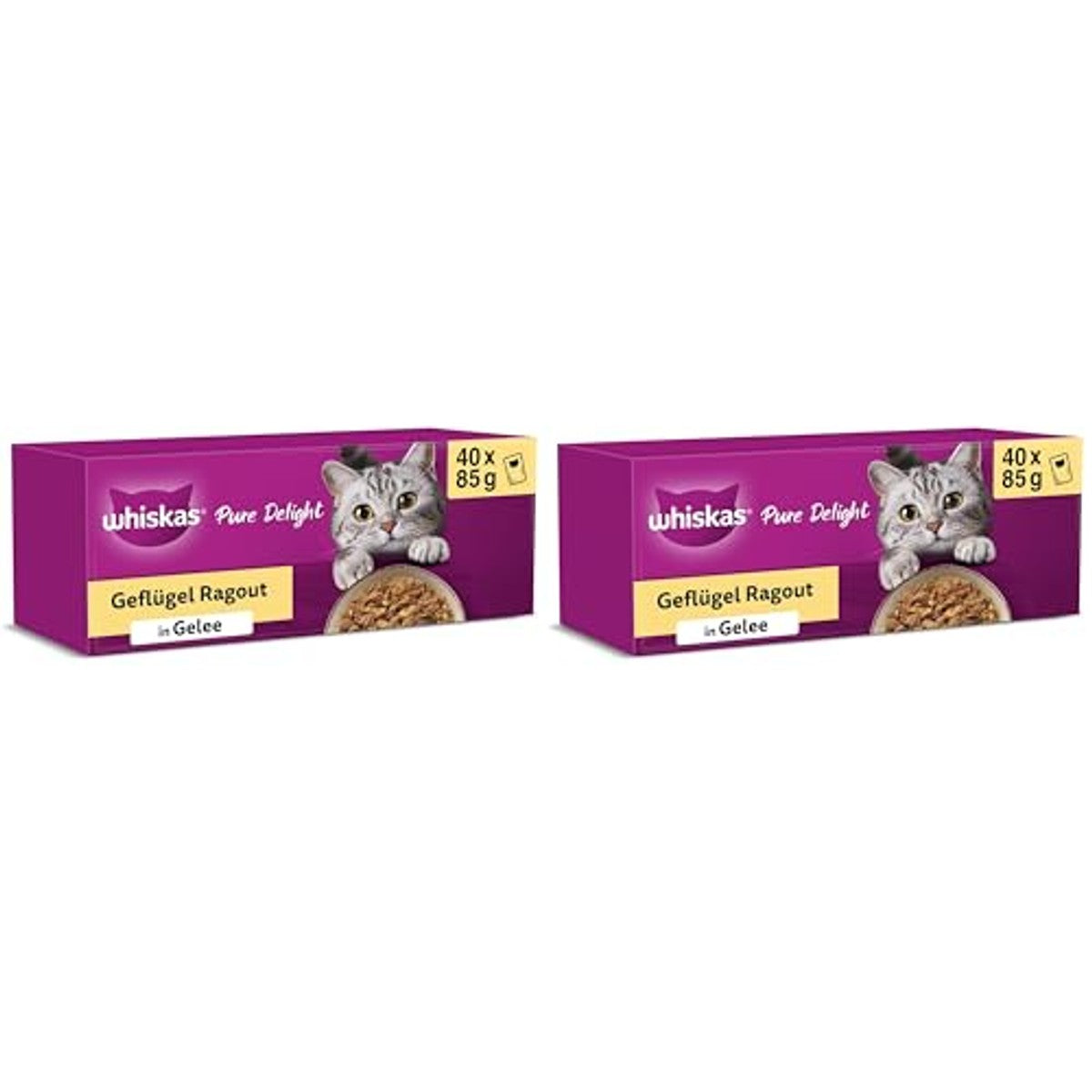 Whiskas Ragout natvoer kattenvoer gevogelte 2 x 40 x 85 g - 3-pack