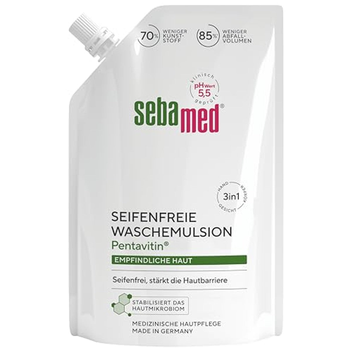 Sebamed Zeepvrije wasemulsie navulzak 3 x 400 ml - Voordeelverpakking