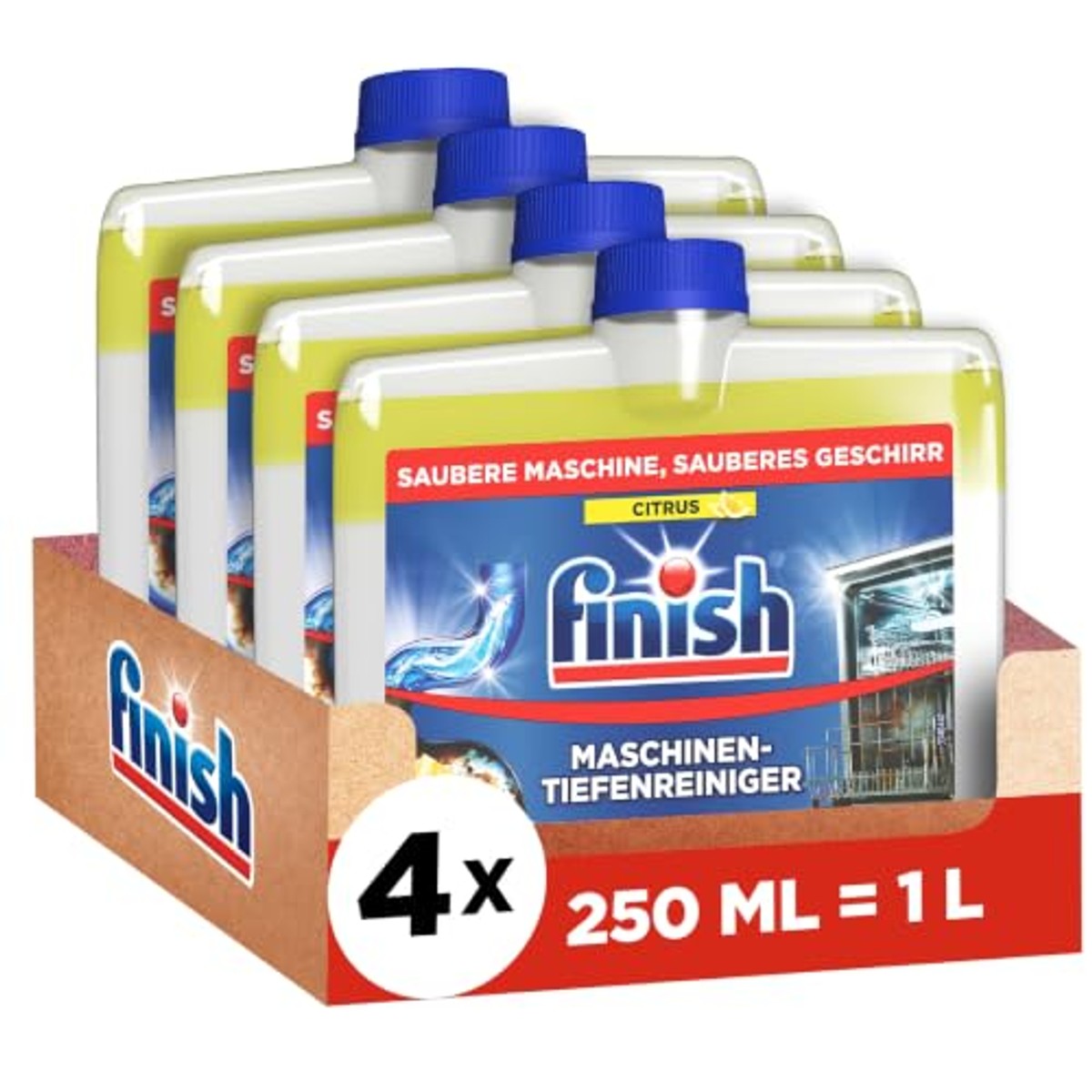 Finish Citrus machine dieptereiniger, 4 x 250 ml – Finish