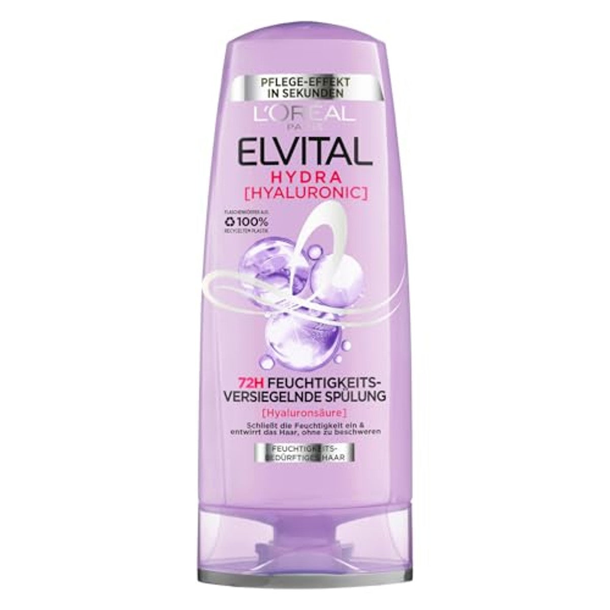 L'Oréal Paris Elvital Hydra Hyaluronic Hydraterende spoeling voor glanzend haar, hyaluronconditioner voor een vochtboost en bescherming, langdurige hydratatie en verzorging, 250 ml – L'Oréal