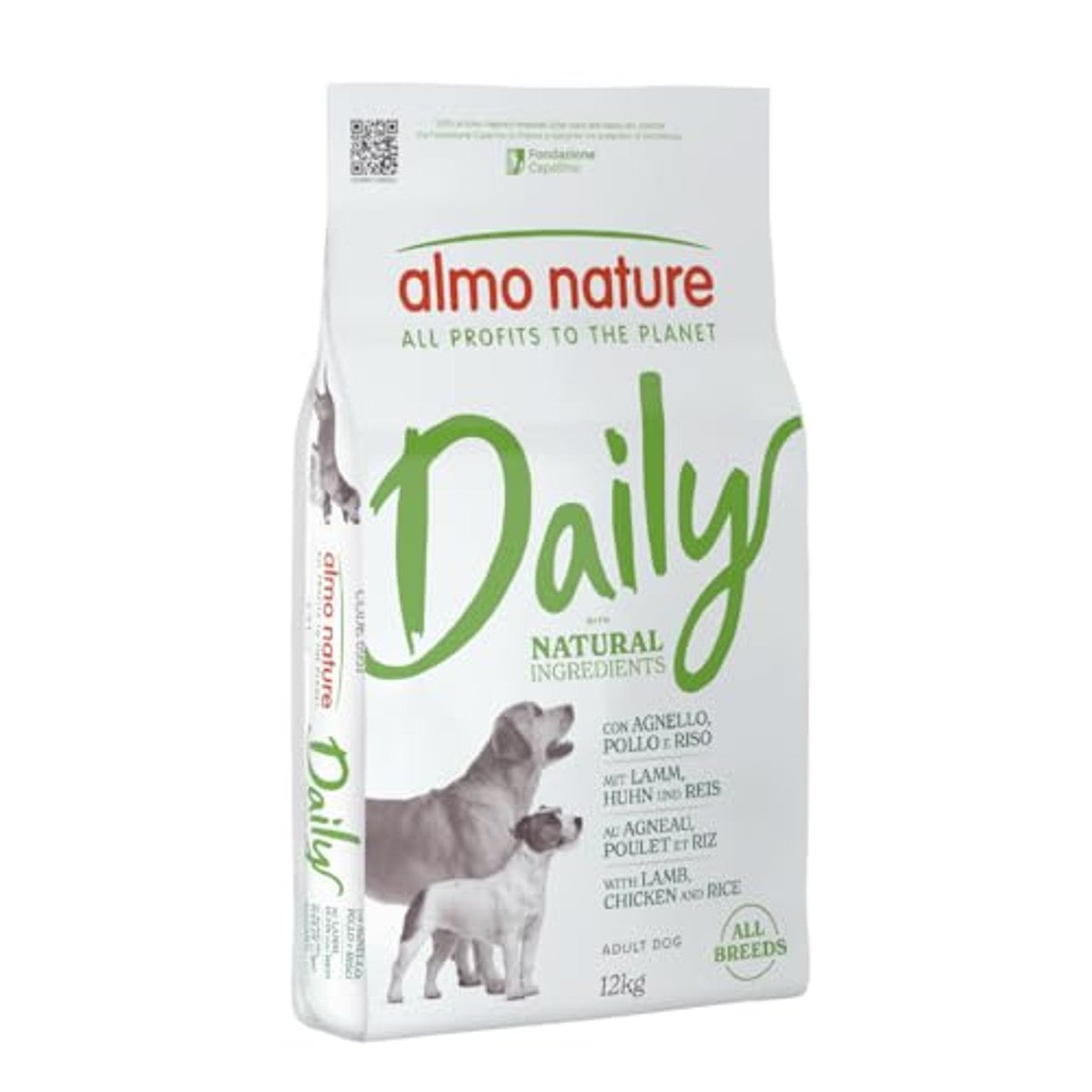 Almo Nature Daily All Breeds droogvoer voor volwassenen katten met lam, kip en rijst, zak van 12 kg – almo nature