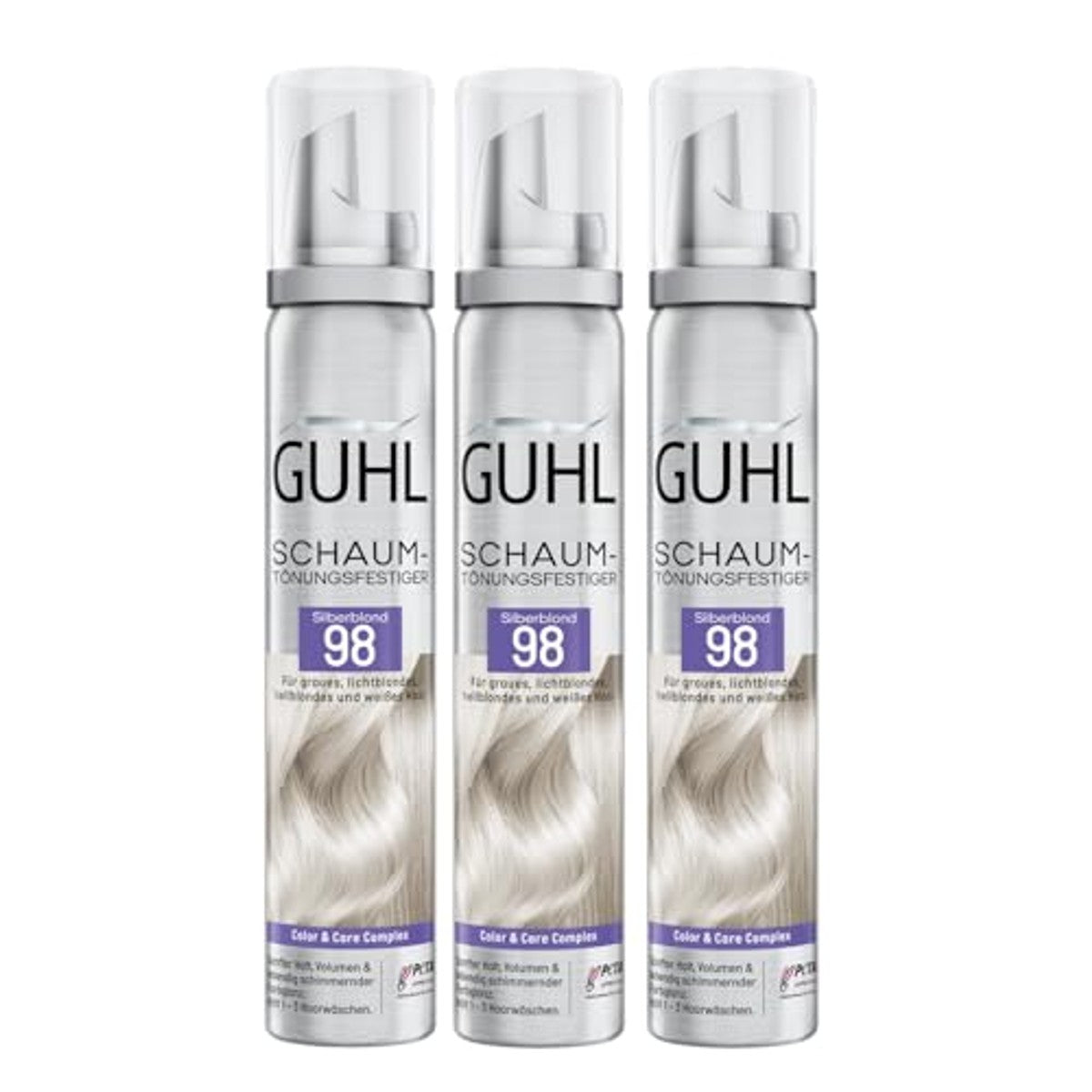 Guhl Schuimkleurvaste voordeelset 3x 100 ml Zilverblond 98 – Guhl
