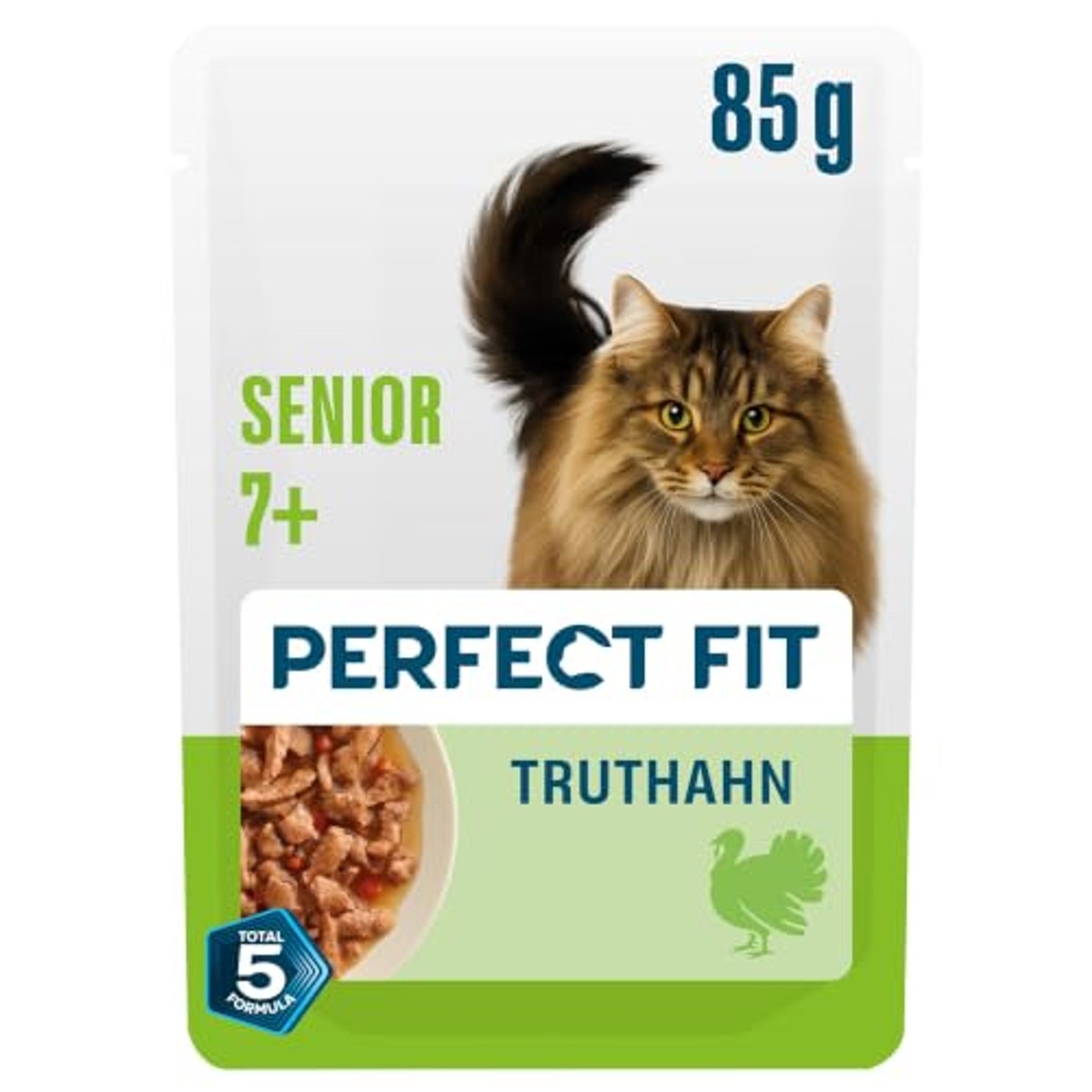 Perfect Fit Senior 7+ natvoer kattenvoer kalkoen & wortelen 12 x 85 g - 6-pack