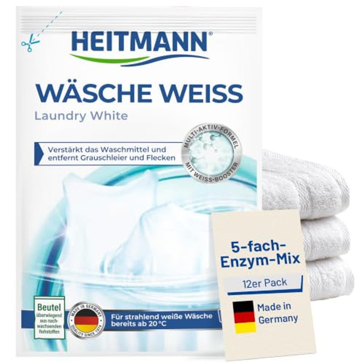 HEITMANN Wasgoed wit 6 x 50 g - Voordeelverpakking